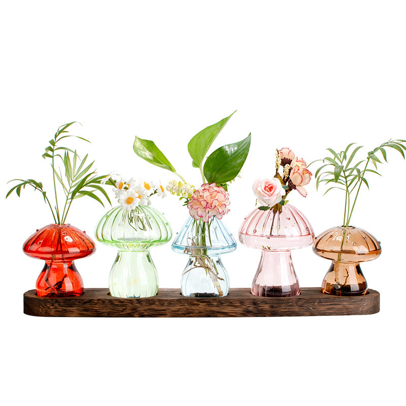 Creative Colored Mushroom Glass Vase Aromatherapy Bottles Ornaments