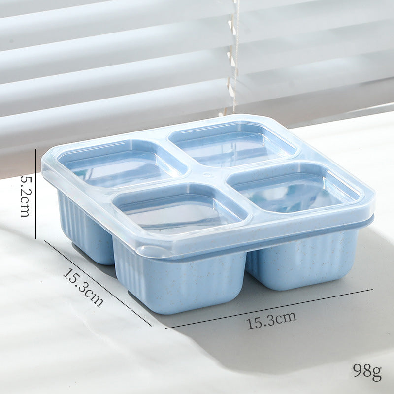 1PC Snack Containers, Divided Bento Lunch Snack Box With Transparent Lids, Reusable Meal Snack Containers For Adults 4 Compartment Food Storage Containers For People Work Travel.
