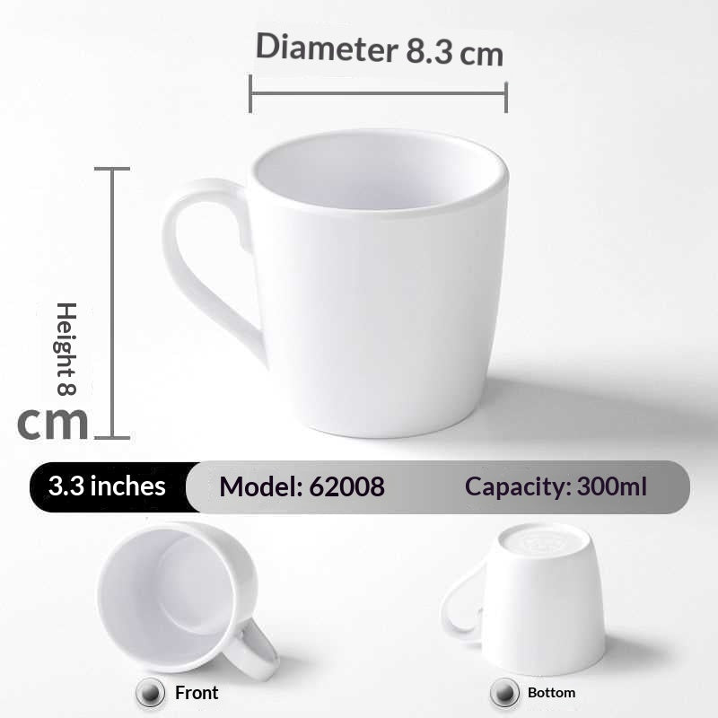 Melamine Porcelain-look Tableware Cups Mugs With Handles Shatter-resistant Water Bottles For Commercial Use