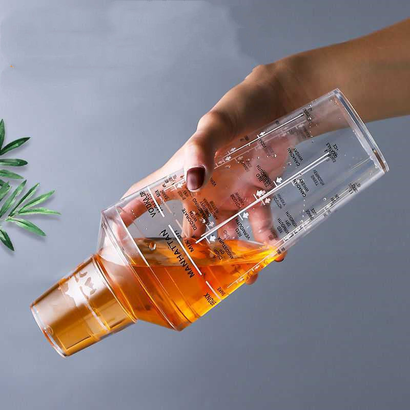 Pc Transparent Boston Hand Shake Flask With Recipe