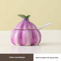 Ceramic Onion Seasoning Containers Household Kitchen With Cover Spoon