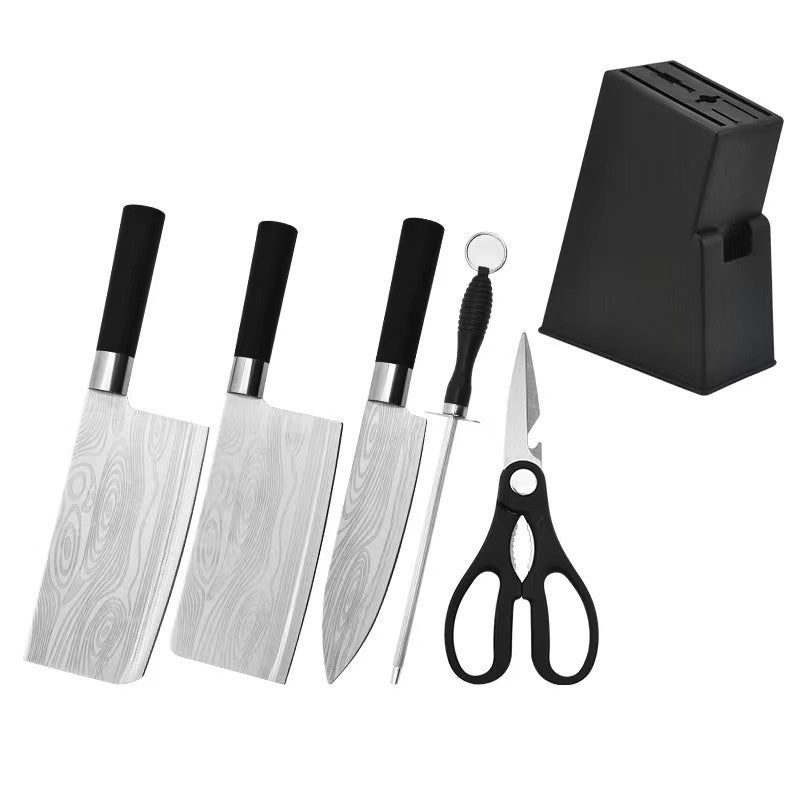 Household Kitchen Knife Suit Laser Pattern Stainless Steel Kitchen Knives