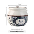 Lard Jar High Temperature Resistance Ceramic With Cover Spoon Seasoning Containers