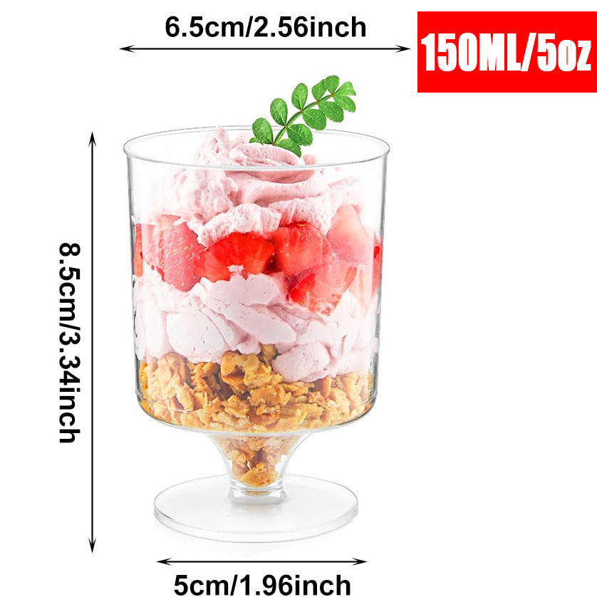 Square Mousse Cups Round Stemmed Disposable Plastic