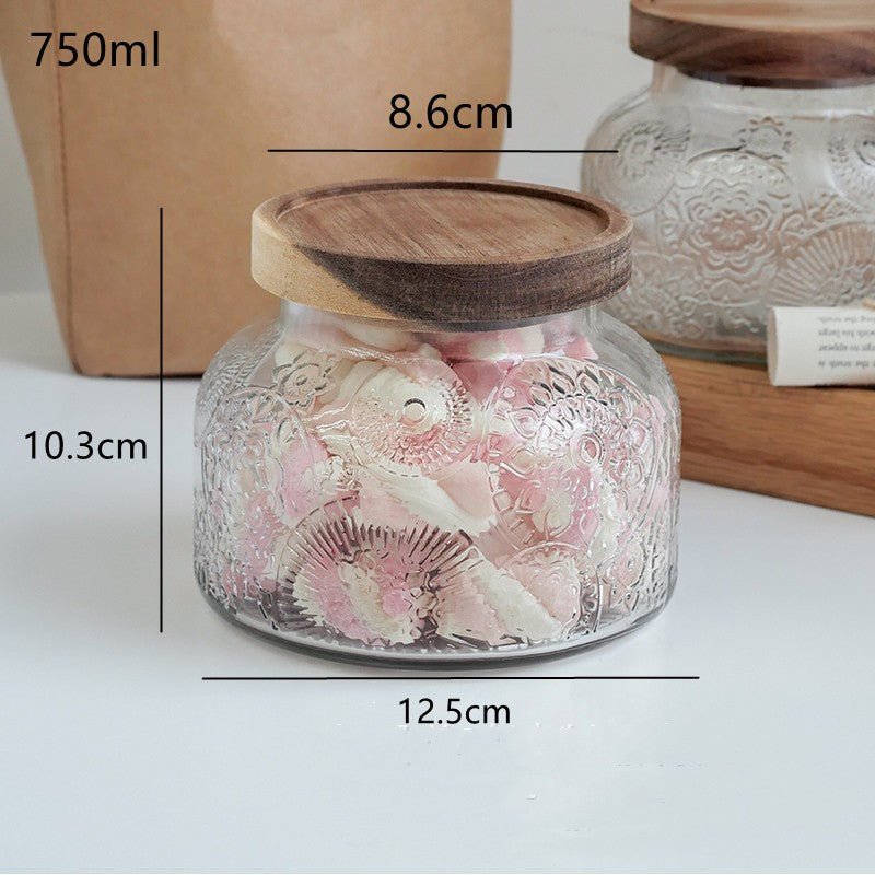 Glass Storage Jar Snack Tea Household Sealed Bottles