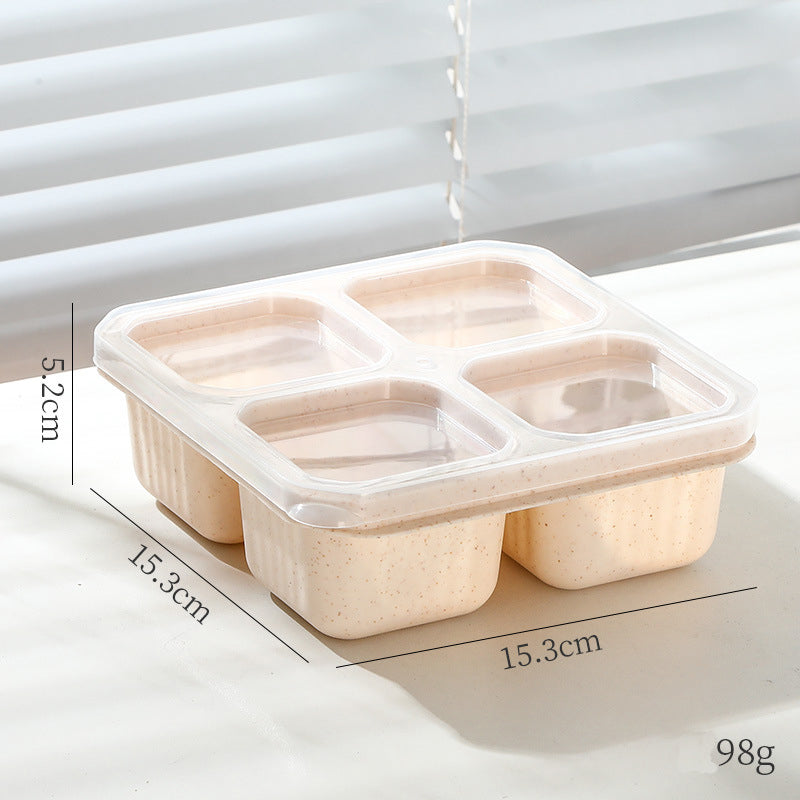 1PC Snack Containers, Divided Bento Lunch Snack Box With Transparent Lids, Reusable Meal Snack Containers For Adults 4 Compartment Food Storage Containers For People Work Travel.