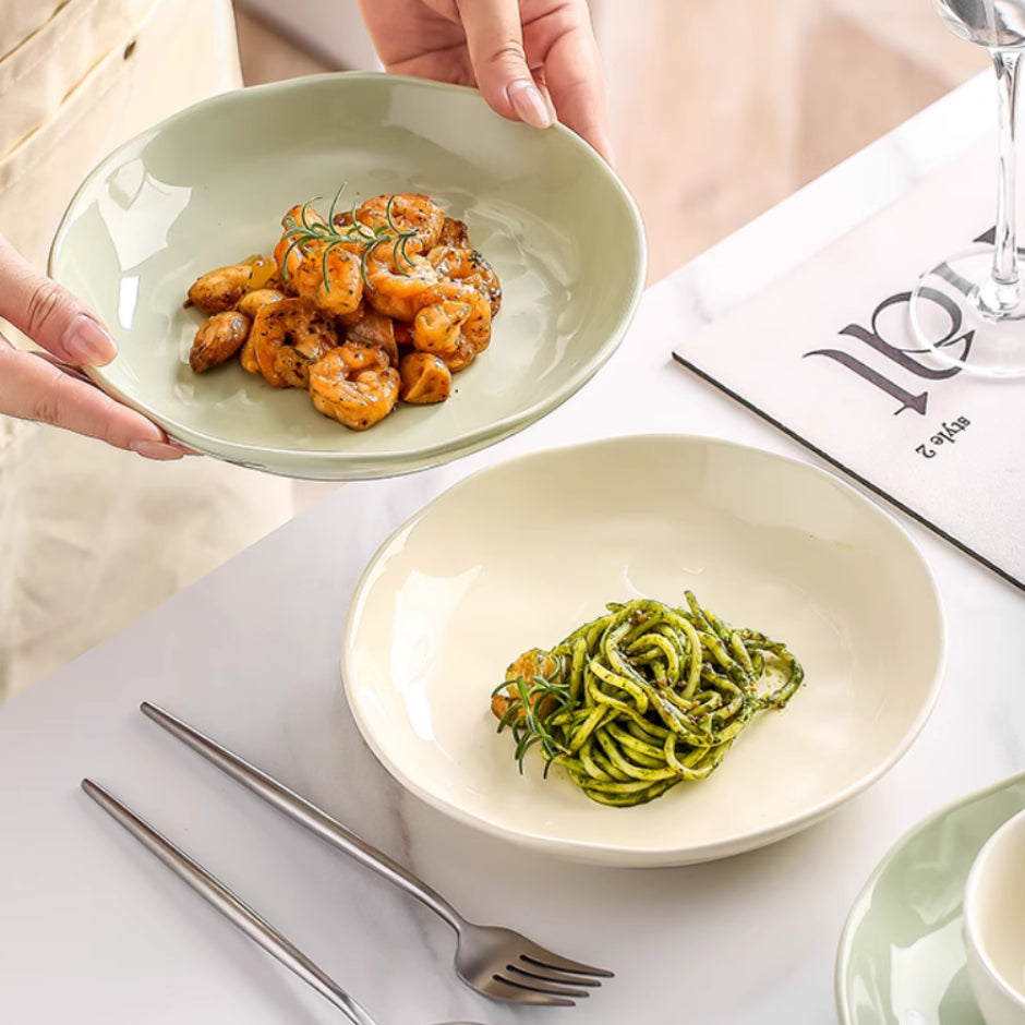 Cream Style Ceramic Plate Dishes Household