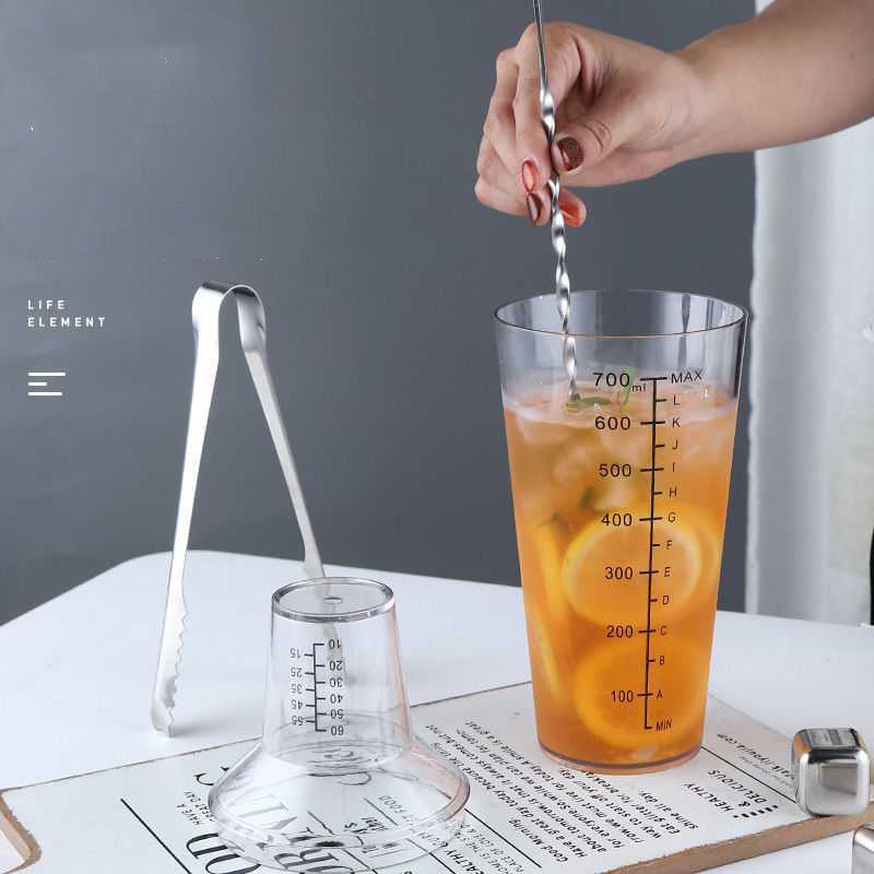 Pc Transparent Boston Hand Shake Flask With Recipe