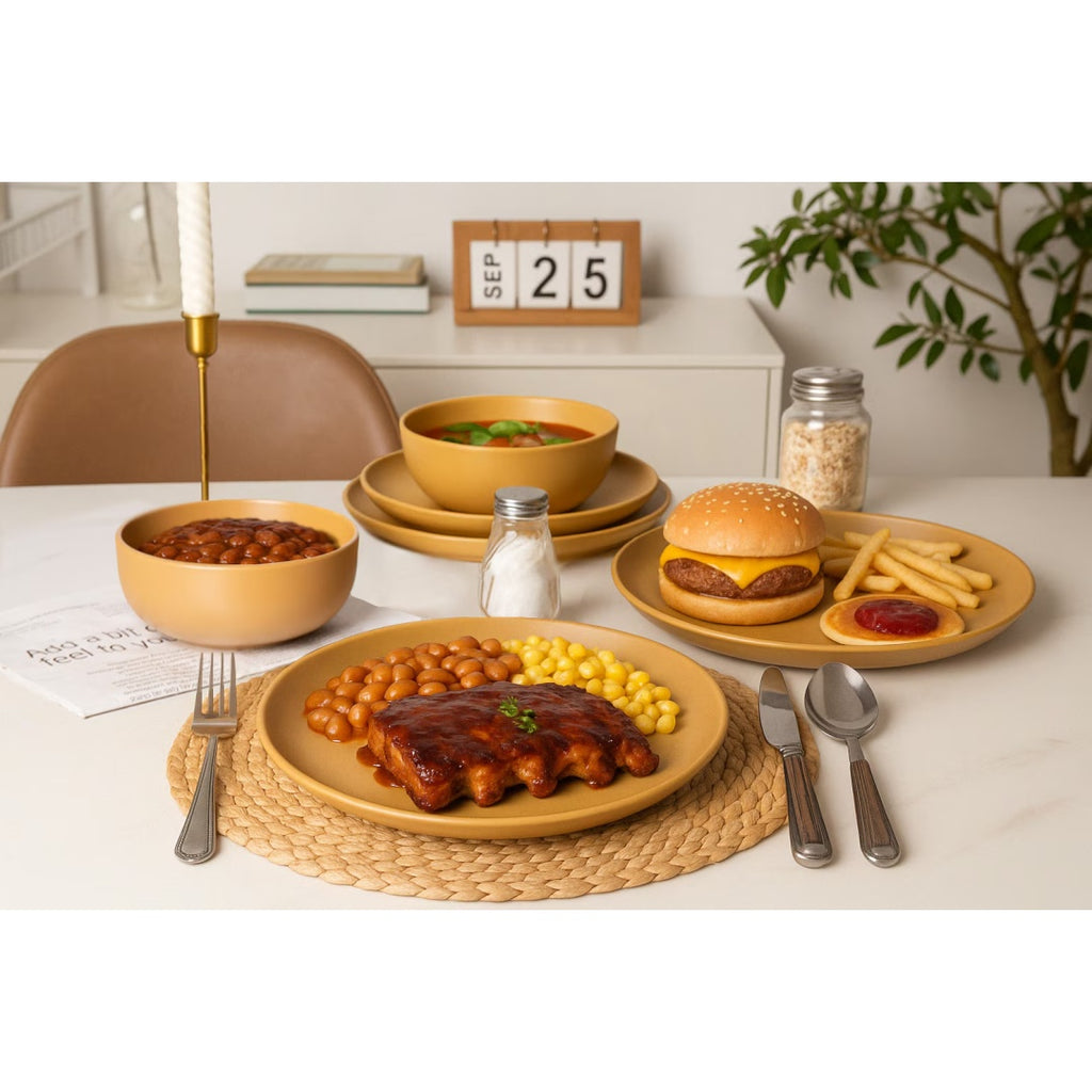 12-Piece Stoneware Dinner Plates Bowls Sets   Microwave & Dishwasher Safe   Non-Toxic Dinner Plates Bowls Set   Stackable Matte Glaze Kitchenware For 4