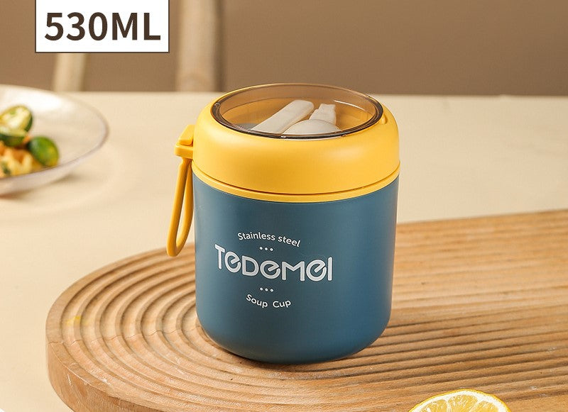 304 Breakfast With Cover Spoon Portable Soup Jar Cups