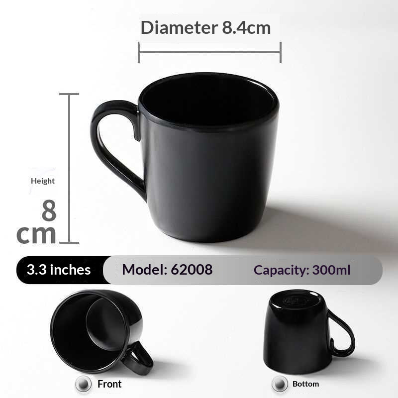 Melamine Porcelain-look Tableware Cups Mugs With Handles Shatter-resistant Water Bottles For Commercial Use