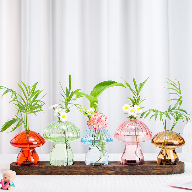 Creative Colored Mushroom Glass Vase Aromatherapy Bottles Ornaments