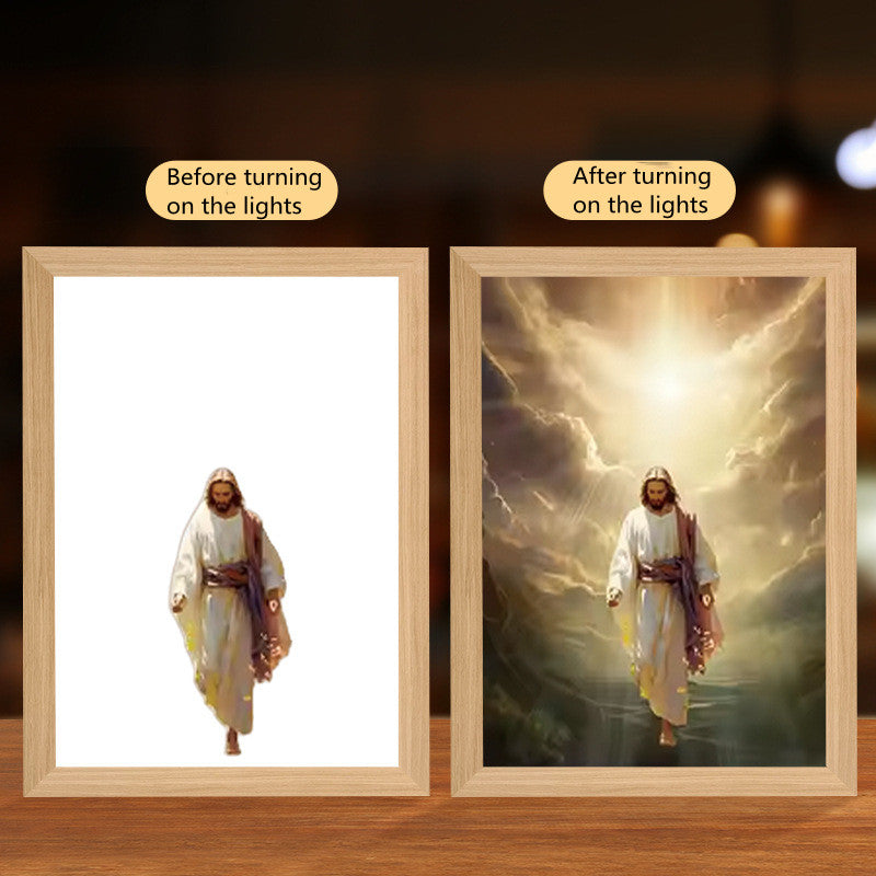 Jesus LED Light Painting Home Decoration