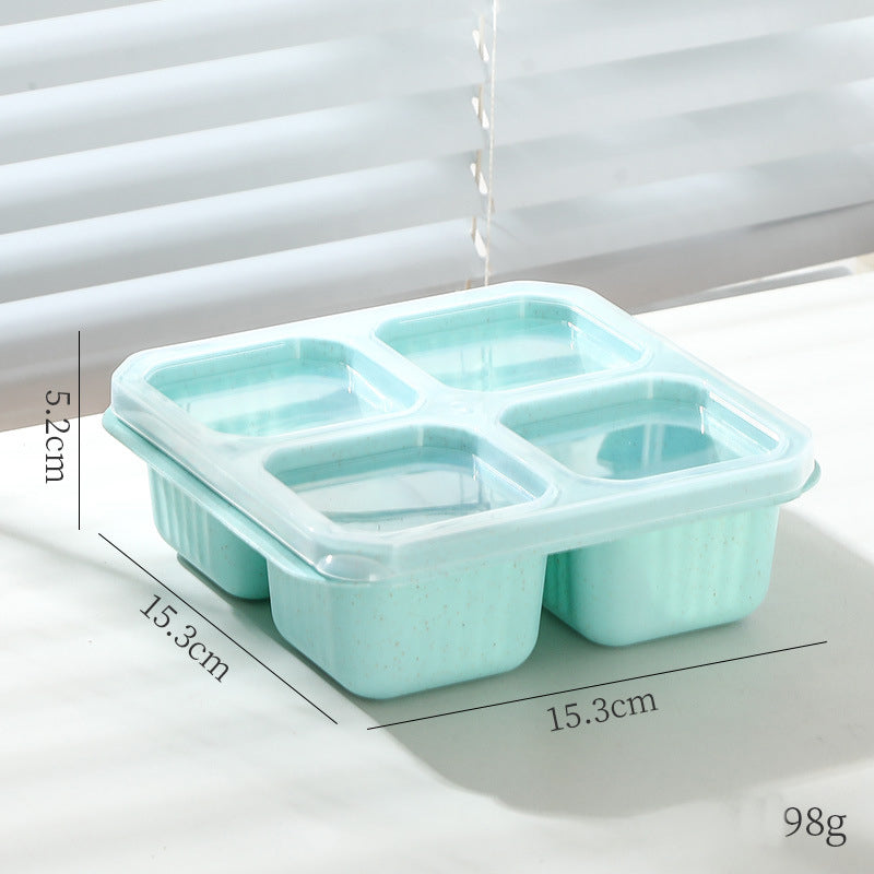 1PC Snack Containers, Divided Bento Lunch Snack Box With Transparent Lids, Reusable Meal Snack Containers For Adults 4 Compartment Food Storage Containers For People Work Travel.