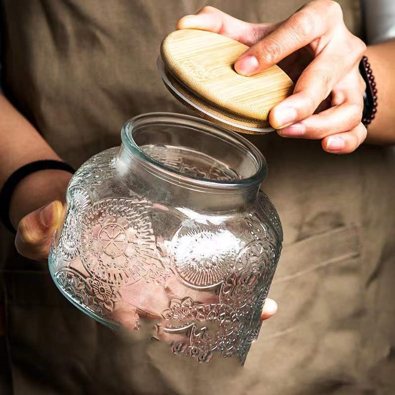 Glass Storage Jar Snack Tea Household Sealed Bottles