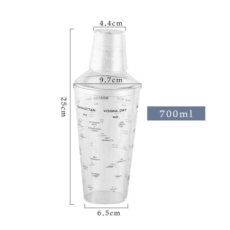 Pc Transparent Boston Hand Shake Flask With Recipe