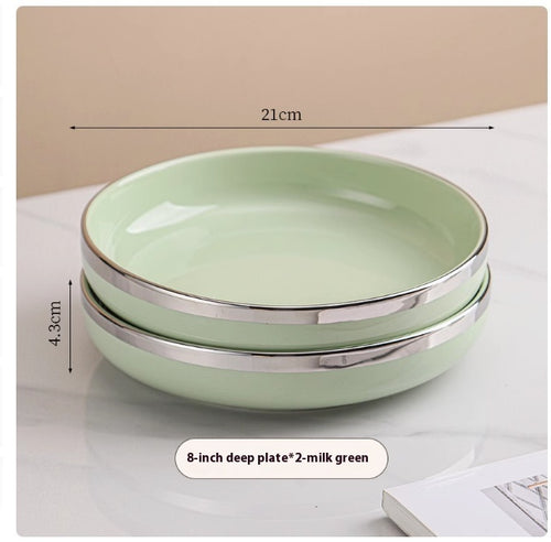 Cream Style Ceramic Plate Dishes Household