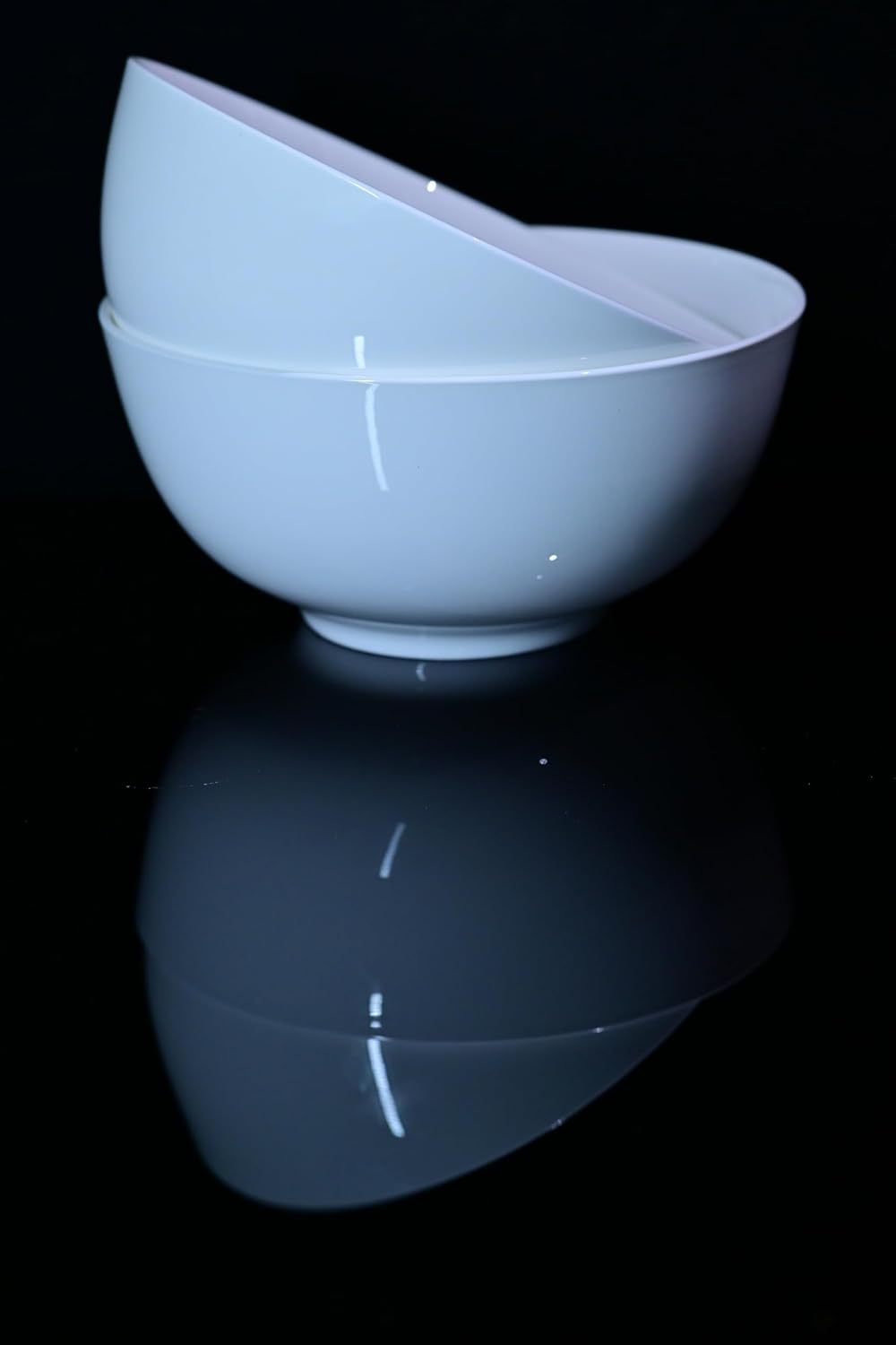 Lily Bone China Dinnerware Set, 2 Pieces, 8-inch White Large Deep Ceramic, Soup, Cereal, Oatmeal, Fruit, Rice Bowl, Plates, Dishes