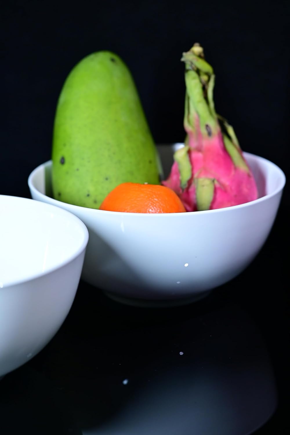 Lily Bone China Dinnerware Set, 2 Pieces, 8-inch White Large Deep Ceramic, Soup, Cereal, Oatmeal, Fruit, Rice Bowl, Plates, Dishes